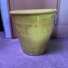 鉢カバー　陶器鉢　黄