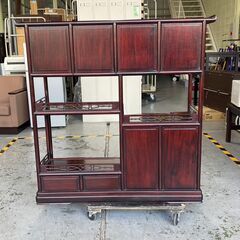 ★大阪★「T127」茶箪笥 茶棚 飾棚 唐木 茶道具 煎茶道具　昭和レトロ、アンティーク