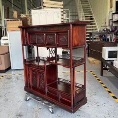 ★大阪★「T127」茶箪笥 茶棚 飾棚 唐木 茶道具 煎茶道具　昭和レトロ、アンティーク