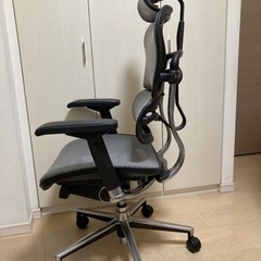 エルゴヒューマン　ベーシック　グレー　高機能メッシュオフィスチェア【説明書、付属品付き】