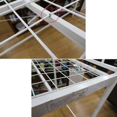 現状特価品！スチール製 ミドルベッド ホワイト はしご付き パイプベッド ハイベッド ロフトベッド シングルサイズ　西岡店