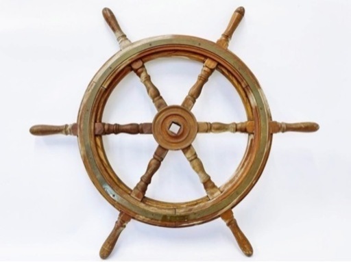 木製 ラット 舵輪 レトロ アンティーク調 マリン ディスプレイ