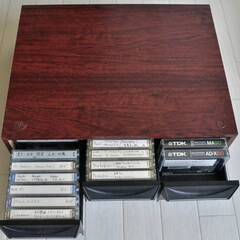 カセットテープ収納ケース（木製）引き出しタイプ