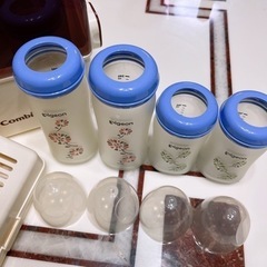 【問い合わせ】哺乳瓶4本＊除菌ケースセット/ピジョン コンビ ミルク 