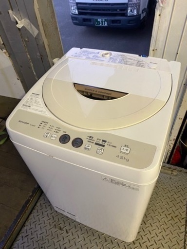 北九州市内配送無料　保証付き　シャープ SHARP ES-GE45P-C [全自動洗濯機（4.5kg） ベージュ系]