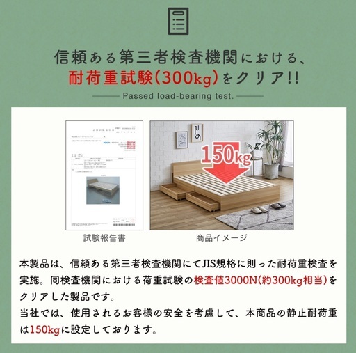 【美品　ダブル】照明、コンセント、収納付フレーム