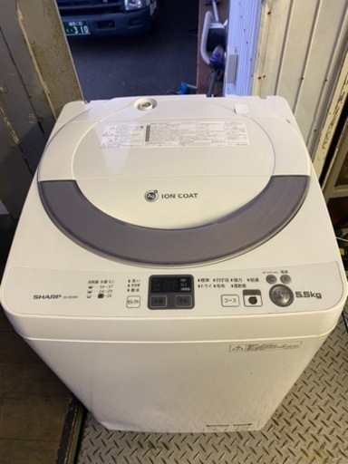 北九州市内配送無料　保証付き　シャープ SHARP ES-GE55N-S [全自動洗濯機（5.5kg） シルバー系]