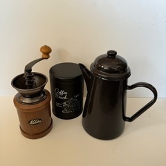 コーヒー3点セット　kalitaコーヒーミル/保存缶/湯沸かし