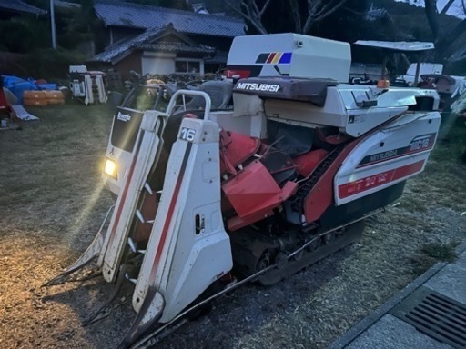 三菱 コンバイン MC16 2条刈り　無段変速 レセルダ　アワー少ない　脱穀稲刈　中古　実動(動画あり