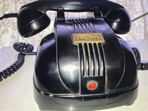 レトロ　アンティーク　古い古い交換手時代の黒電話（エボナイト）