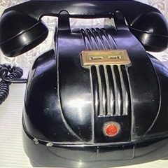 レトロ　アンティーク　古い古い交換手時代の黒電話（エボナイト）