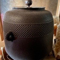 骨董　茶道具　帯霞　棗釜　銘工　佐藤清光　環（釜に付ける輪っか二つ）含む