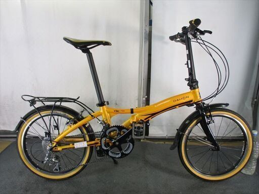 D113★美品★55000円★　折りたたみ中古自転車★DAHON　visc P20【20インチ イエロー　キャリアー付き】