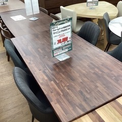 KK-7【新入荷　アウトレット】ウォールナット無垢材天板　ダイニング5点セット　ブラウン