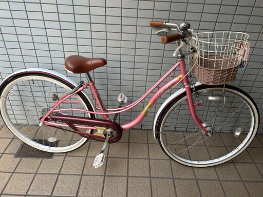 ▼リサイクルショップだいえい　26インチ 自転車 オートライト ピンク 防犯登録代 込み