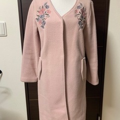 ロングコート ピンク 花柄 Lサイズ