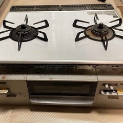 郵送可　リンナイ　ガラス天板　グリル付二口ガスビルトインコンロ 本体型番：RN-PS862A-BBHL