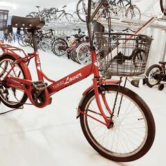 自転車　ミニベロ　20インチ　赤色　ターボラバー