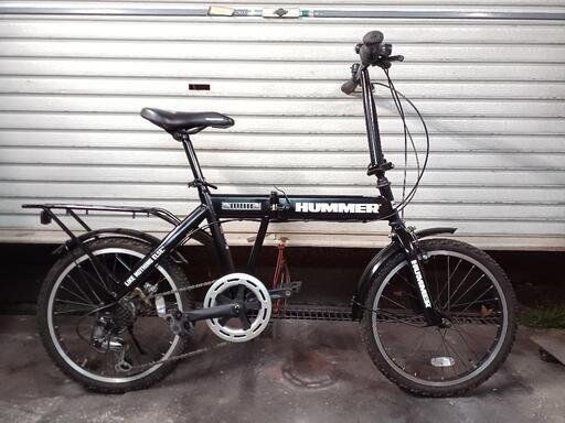 自転車　中古　折りたたみ自転車　HUMMER　2020年製　外装6段変速　フロントライト付き　タイヤ20インチ　カラーブラック