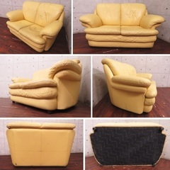 【定価40万円】本革　2人掛けソファ Castello/カステッロ　イタリア製