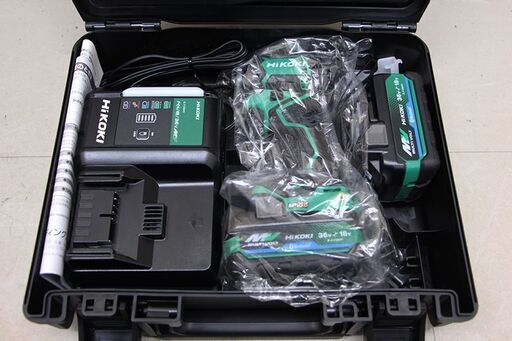 HiKOKI(ハイコーキ) 36Vインパクトドライバ アグレッシブグリーン 新型Bluetooth搭載蓄電池2個・充電器・ケース・ WH36DC(2XPSZ)② (D5285ksxwY)
