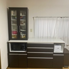 R381 土井インテリア キッチンボード、食器棚、幅90cm Used