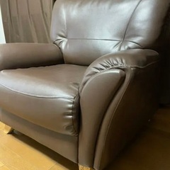 【アンティーク風】ゆったりソファ/1人掛け/ブラウンソファー❶