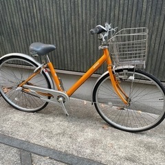 ママチャリ自転車　26インチ　ミヤタ　オレンジ　3段変速