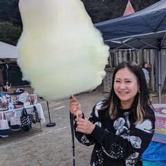 本日、茂原公園で綿菓子販売