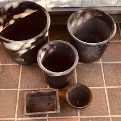 黒の植木鉢5個