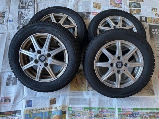 【売約済】【1シーズンのみ使用バリ山】155/65R13  スタッドレス　ホイール付きタイヤ