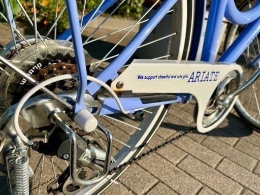 アリアーテ ブルー外装6段変速 ジュニア用 後ろプラスチックバスケット付