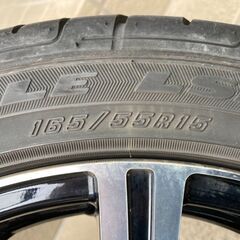 165/55R15　タイヤ・ホイール（4穴）4本セット　溝あり　軽自動車