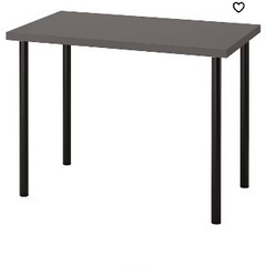 IKEA ダークグレー/脚はブラック　横100×縦60 未使用　...