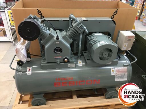 【展示未使用品】日立 3.7P-9.5VP6 圧力開閉器式ベビコン 5馬力 三相200V 60Hz 3.7kW エアコンプレッサ