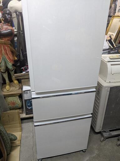三菱電機/MITSUBISHI　MR-CX33D　冷蔵庫　2018年製　330　3ドア　右開き　ガラスシェルフ　ホワイト