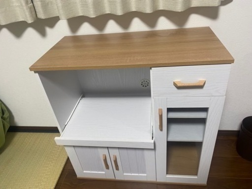 S736 ⭐ 不二貿易 キャスター付キッチン台 ホワイト 60cm USED