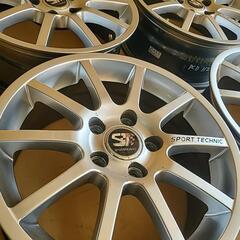 ゴルフ、ベンツ、ミニクーパー等にダンロップ社外アルミホイール4本セット☆別途でタイヤ組み込み可能☆タイヤ購入は値引き可能