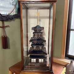 奈良薬師寺　東塔　模型　ガラスケース入り飾り物