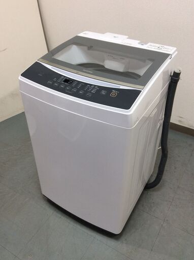 （12/11受渡済）YJT7708【IRISOHYAMA/アイリスオーヤマ 8.0㎏洗濯機】美品 2021年製 KAW-80A 家電 洗濯 簡易乾燥付