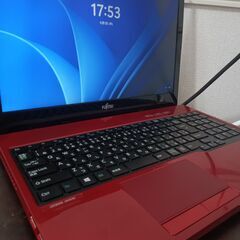 綺麗富士通赤　メモリ6G 高速大容量新品SSD480G搭載　薄型...