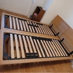 無印良品　すのこベッド・木製ベッドフレーム一式（収納有）スモール...