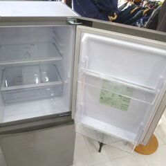 冷蔵庫 126L 2021年製 AQUA AQR-13K シルバー 2ドア 右開き 100Lクラス 単身 １人暮らし 家電 アクア 苫小牧西店