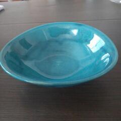 青色陶器鉢直径20.5cm高さ6.5cm