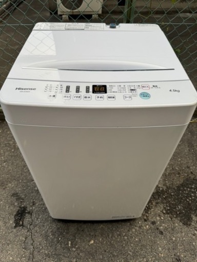 【1】Hisense 4.5kg 洗濯機 2021年製 HW-E4503 1104-26
