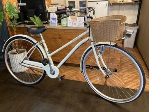 【チェーン新品！】LEDダイナモ　27インチ自転車　ホワイト