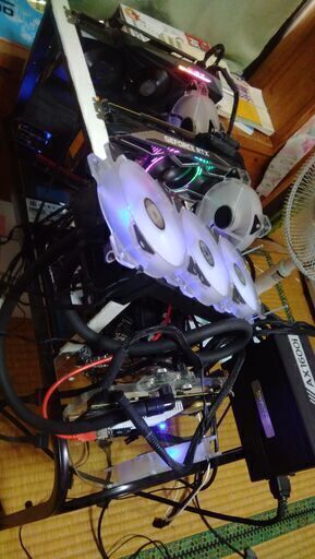 グラフィックボード RTX3080 NO LHR 水冷Rモデル LED照明付きファン×5