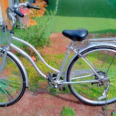 ※商談成立※　　　　　　　　　　　　　　　 ２７インチ　シティーサイクル　完全整備品　７段変速　シルバー