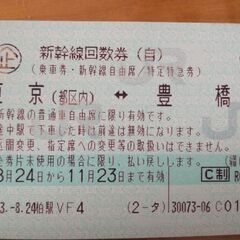 【早い者勝ち!】新幹線チケット　豊橋〜東京(自由席)