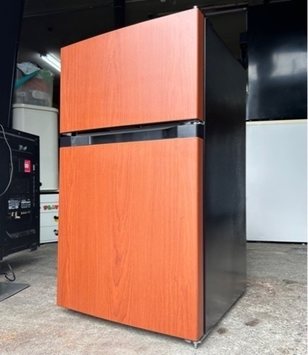 札幌市内配送可 21年製 アイリスオーヤマ 87L 2ドア冷凍冷蔵庫 PRC-B092D-M ダークウッド